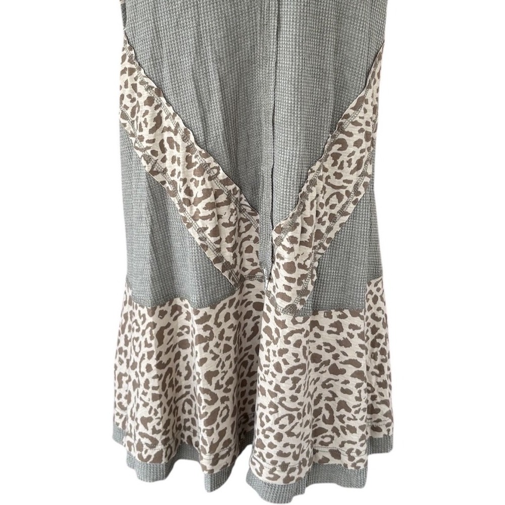 Pol Leopard Print Sleeveless Dress Womens L Boutique Olive Cheetah Patchwork NWT - Picture 7 of 7